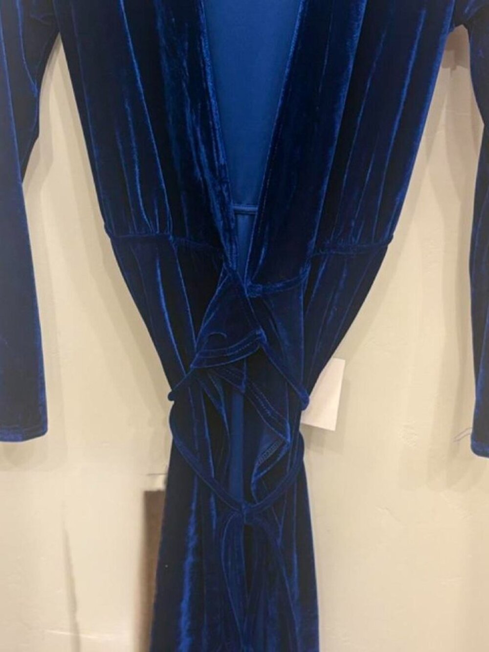 Lulus XS Cobalt Blue Velvet Midi Wrap Dress NWT